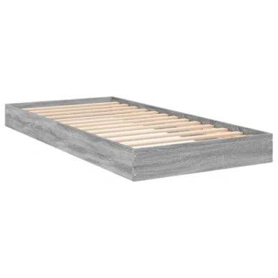 Afbeelding van Bedframe bewerkt hout grijs sonoma eikenkleurig 75x190 cm