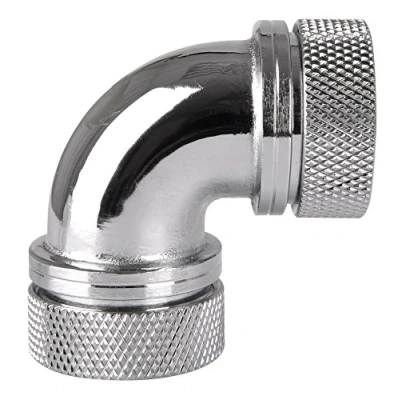 Image de Thermaltake Pacific G1/4 PETG Tube 90 Degree Dual Compression Adaptateur de raccordement du système refroidissement par liquide chrome