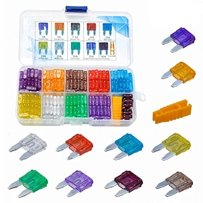 Afbeelding van AHL 145 stuks mini autozekeringen, motorzekeringen, zekeringen, 3 A, 5 7,5 10 15 20 25 30 35 40 met 1 zekeringtrekker