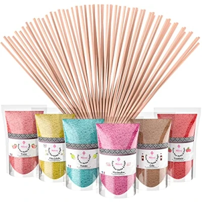 Image de Misskandy® Sucre Barbe à Papa pour machine lot de 6X160Gr (Arômes Naturels) Fraise Pina colada Cola Pomme Marshmallow Framboise/poudre barbapapa+ 20 Bâtonnets Réutilisables (Offerts)