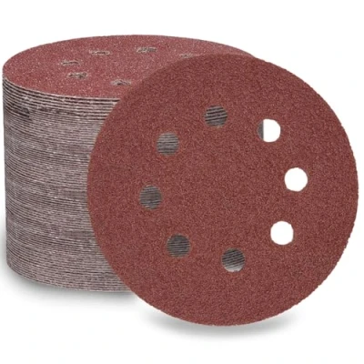 Afbeelding van LESNIC 100 stuks schuurschijven met korrel 40 125 mm 8 gaten klittenband schuurpapier 5&quot; vezelrug voor excentrische schuurmachines
