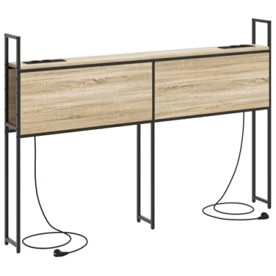 Afbeelding van vidaXL Opberghoofdbord met hoofdeinde opslag Sonoma eiken 120 cm Bewerkt hout