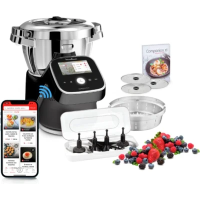 Afbeelding van Moulinex I Companion Touch Pro HF93D810 kokende keukenmachine 1550 W 4,5 l Zwart, Roestvrijstaal