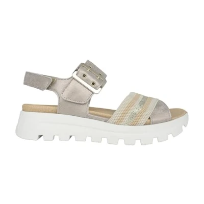 Afbeelding van Waldläufer NELE Sandalen met sleehak, Dames, Maat: 39, Eclis stein Leer