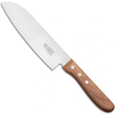 Afbeelding van Robert Herder Koksmes Carbonstaal Santoku Lemmet 16.5 cm Heft Kersenhout