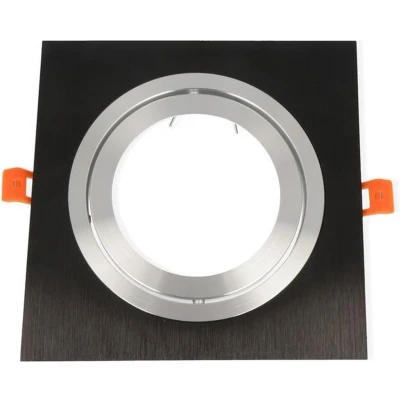 Afbeelding van Inbouwspot Aluminium, Vierkant, Kantelbaar, AR111, Mat Zwart