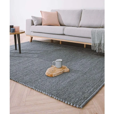 Afbeelding van Wollen Tapijt/Vloerkleed Lett Staalblauw 160x230 Cm 100% Wol