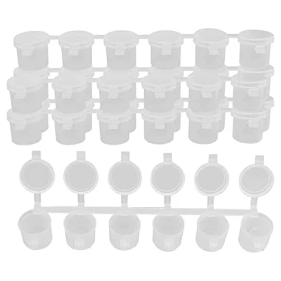 Afbeelding van 5 x 30 10 ml transparante kunststof lege verfblikjes