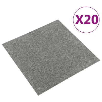 Afbeelding van Tapijttegels 20 st 5 m² 50x50 cm grijs