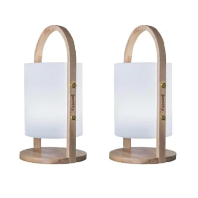 Afbeelding van Set van 2 Draadloze LED Lantaarns H37CM WOODY