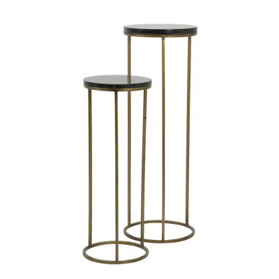 Afbeelding van Light &amp; Living Zuil SOBRINA Ø35x100cm Zwart Set van 2
