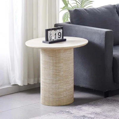 Afbeelding van Milton &amp; Oldbrook Bijzettafel Ø 55 cm Geneva Travertinlook
