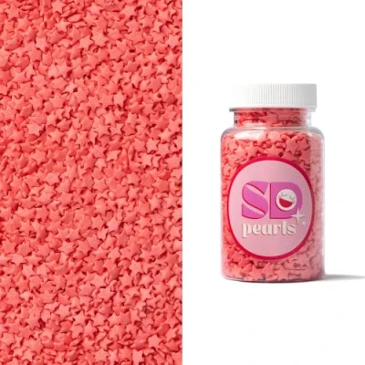 Image de SD Pearls Lot de 2 boîtes à sucre colorées pour gâteaux, cupcakes, barbe papa, cake pops et desserts fêtes prénatales, d&#039;anniversaire d&#039;enfants (rose étoilé, 80 g)