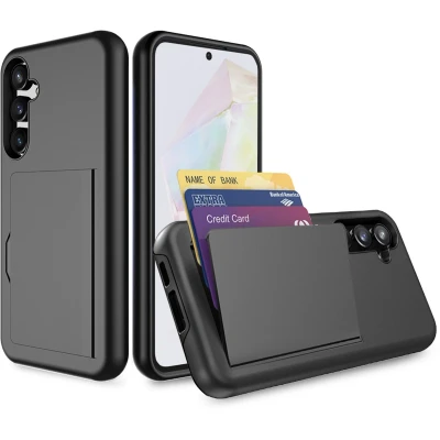 Afbeelding van Smartphonica Telefoonhoesje geschikt voor Samsung Galaxy A35 sterk TPU met pasjeshouder strong case with card slot Zwart