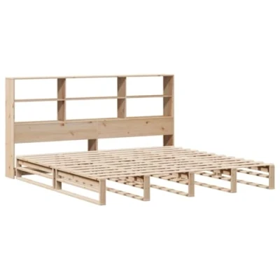 Afbeelding van vidaXL Bed met boekenkast zonder matras massief hout 180x200 cm