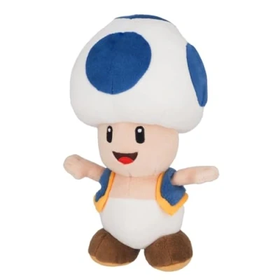 Afbeelding van Super Mario All Star Collection Blue Toad, 8 inch pluche