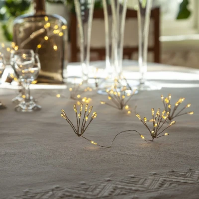 Afbeelding van LED lichtketting Dew Drop Flower, zilver, 140 cm, batterij
