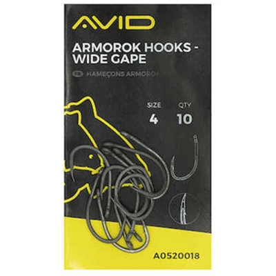 Afbeelding van Avid Carp Armorok Hooks Wide Gape Barbless (10 pcs) Maat : size 8