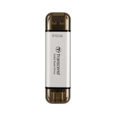 Image de Transcend ESD310 SSD 512 Go externe (portable) USB 3.2 Gen 2x1 (USB C connecteur) argent