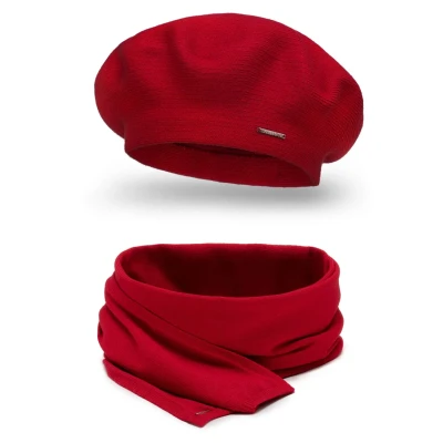 Afbeelding van Vivisence SET Sjaal, Dames, Maat: One Size, Red