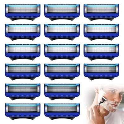 Afbeelding van 16 stuks mesjes compatibel met Gillette Fusion 5, Proglide scheermesjes handmatig scheerapparaat, voor nat scheerapparaat