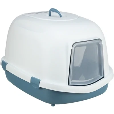 Afbeelding van Trixie Kattenbak Primo Xxl Top Met Kap Blauw / Wit 71X56X47 CM