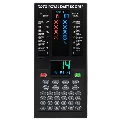 Afbeelding van KOTO Royal Dart Scorer, elektronische touchpad dartscorer puntenteller, voor 8 spelers, 40 spellen en meer dan 427 variaties, digitale dartteller
