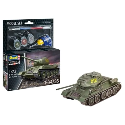 Afbeelding van 1:72 Revell 63302 T 34/85 Tank Model Set Plastic Modelbouwpakket