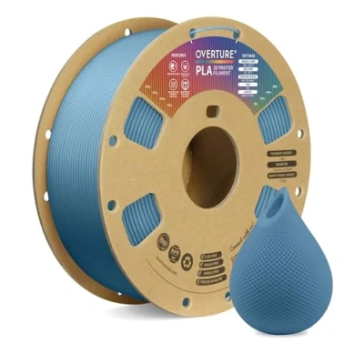 Afbeelding van OVERTURE Filament PLA 1,75 mm, bobine 1 kg (2,2 lbs), précision dimensionnelle +/ 0,02 pour imprimante 3D (bleu gris)