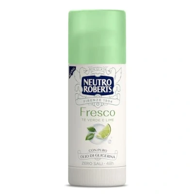 Afbeelding van Neutro Roberts, Deodorantstick, fris, groen, groene thee en citroen, zonder aluminiumzouten, geen vlekken, met pure glycerineolie, deodorant voor mannen vrouwen, dermatologisch getest 40 ml, 48 uur