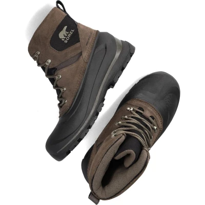 Afbeelding van Sorel Buxton LACE WP Snowboots Black, Heren, Maat: 41, Black Leer en textiel