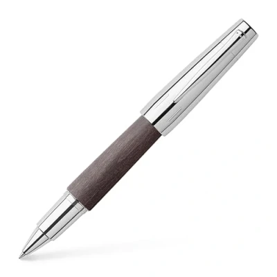 Afbeelding van Faber Castell rollerball E motion chroom/ zwart perenhout FC 148225