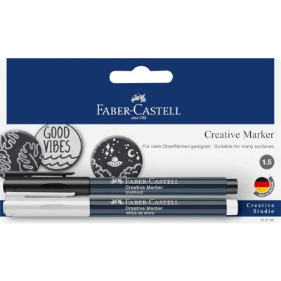 Image de Set 2 Marqueurs Créatifs Faber Castell Blanc et Noir