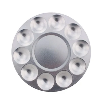 Afbeelding van Yosoo Aluminium verfpalet, set van 2 ronde metalen mengpaletten voor aquarel en schilderen palet kinderen olieverf aquarelverf
