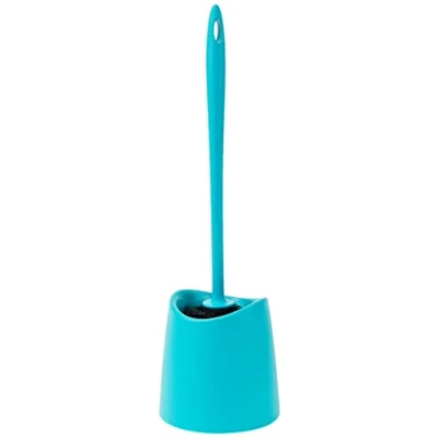 Afbeelding van TATAY Toiletborstel standaard, polypropyleen, zwarte borstel, BPA vrij, gemaakt in Spanje. Turquoise. Afmetingen: 12 x 38 cm