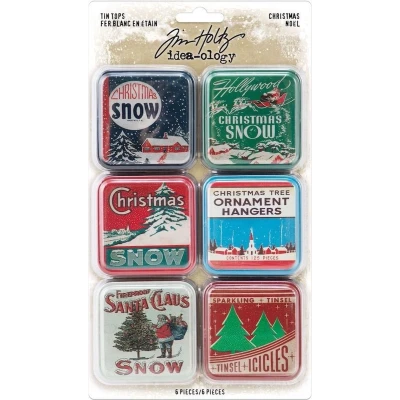 Afbeelding van Idea ology Tim Holtz Christmas Tin Tops (TH94204)