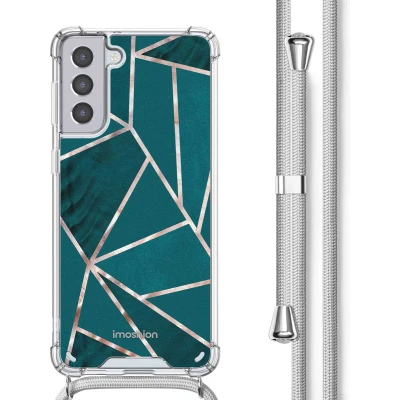 Afbeelding van imoshion Hoesje Geschikt voor Samsung Galaxy S21 Plus met Koord Design Meerkleurig / Petrol Green Graphic