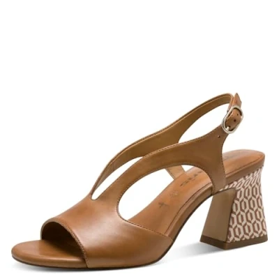 Afbeelding van Tamaris Dames 1 28316 44 Damessandalen met hak, Cognac., 37 EU