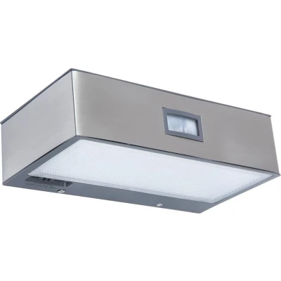 Afbeelding van Lutec Brick P9085 Wandlamp op zonne energie met bewegingsmelder 1.5 W Natuurwit RVS