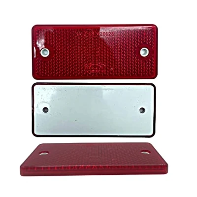 Afbeelding van DOJA Barcelona Rechthoekige reflector om te schroeven, 10 reflectoren met twee gaten, 90 x 40 mm, kleur rood, ECE gecertificeerd, voor fietsaccessoires, motoraccessoires, aanhangers, auto&#039;s,