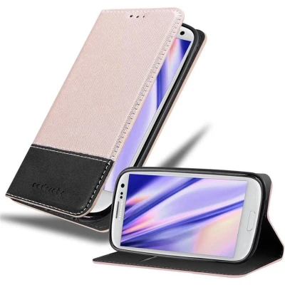 Afbeelding van Cadorabo Hoesje geschikt voor Samsung Galaxy S3 / NEO in ROSE GOUD ZWART Beschermhoes met magnetische sluiting, standfunctie en kaartvakje Book Case Cover Etui