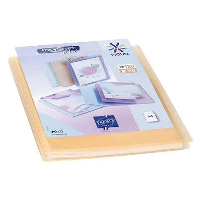 Afbeelding van Viquel Documentenmap, A4 formaat, voor 120 weergaven (60 hoesjes) Propysoft, transparante en gladde hoesjes, oranje
