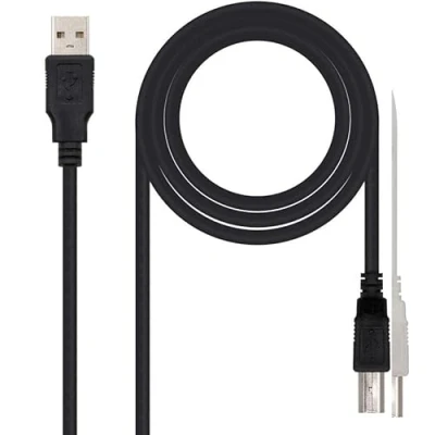 Afbeelding van Levitantes USB 2.0 type A naar B kabel voor 3 m printer, zwarte A/M B/M
