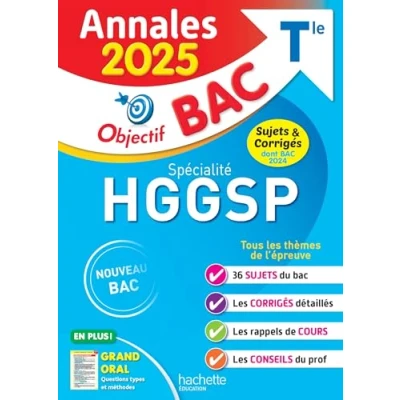 Image de Annales Objectif BAC 2025 Spécialité HGGSP sujets et corrigés