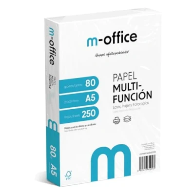 Afbeelding van M Office 250 vellen multifunctioneel papier voor inkjet en laserprinters, DIN A5, 148 x 210 mm, 80 g