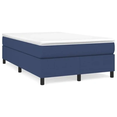Image de vidaXL Sommier à lattes de lit avec matelas bleu 120x190 cm tissu