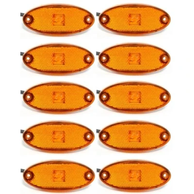 Afbeelding van 10 x ovale SMD leds oranje 12 V zijmarkeringslichten voor bestelwagen, bus, auto, vrachtwagen, caravan