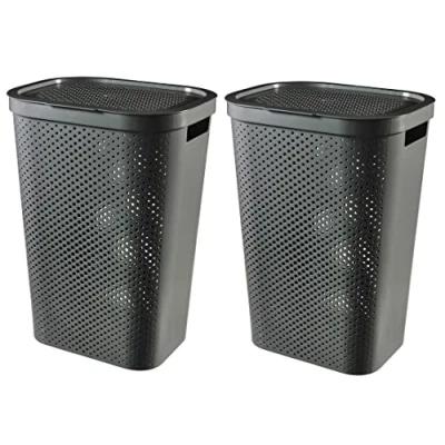Afbeelding van Curver Infinity Recycled Wasmand met deksel, 60 liter, 2 stuks