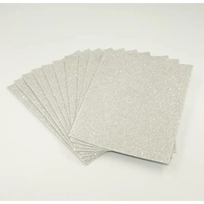 Afbeelding van 10 vellen zelfklevend schuim met glitter, knutselbenodigdheden voor kinderen, seizoensgebonden handwerk en decoraties (zilver)