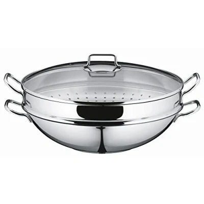 Afbeelding van WMF Macao Wok 4 delig, 36 Cm Zilver